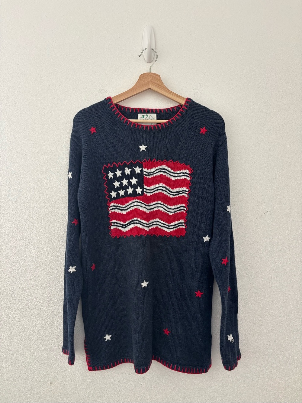 Vintage the Quaker factory flag and star sweater